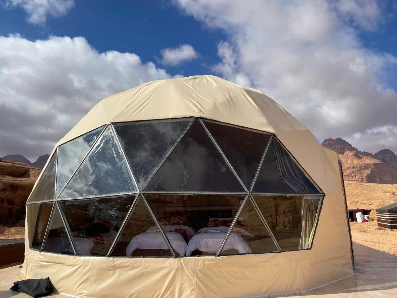 A luxury tent at a camp in Wadi Rum